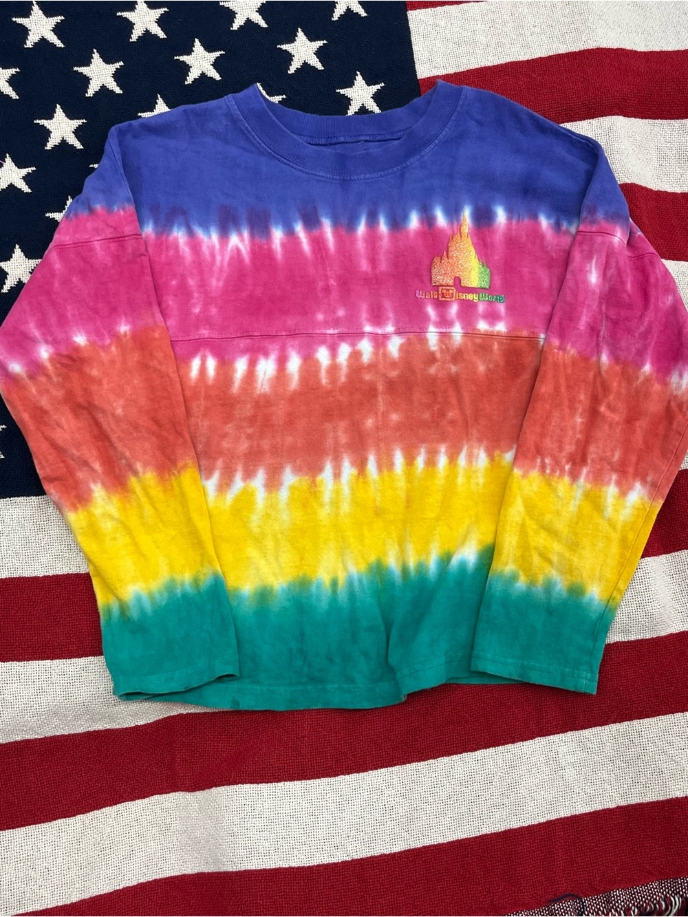 Walt Disney World Tie-Dye Long Sleeve Shirt Girls Size Medium